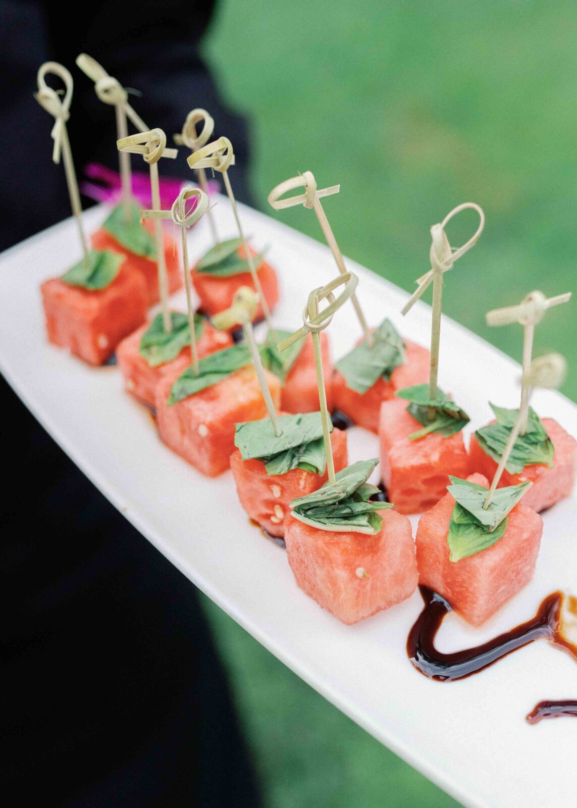 watermelon appetizer with basil 